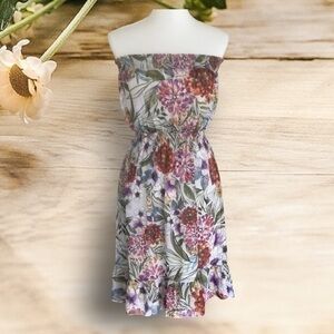 Forever 21 floral strapless dress